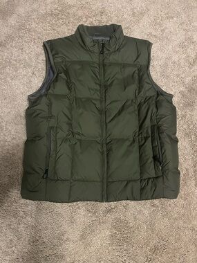 Eddie Bauer Olive Green Goose Down Jacket